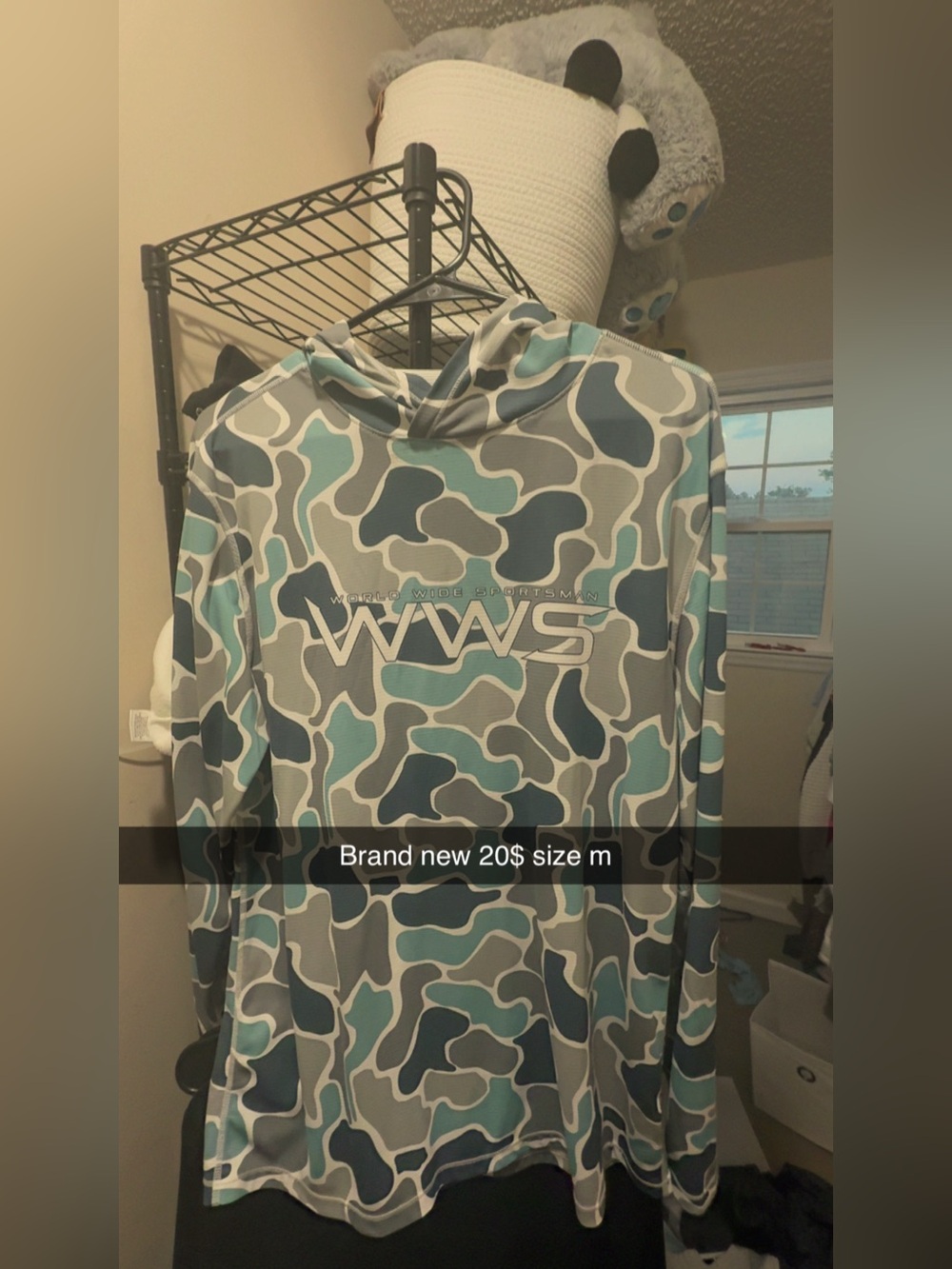 Men's Long Sleeve Hooded Performance Tee - Blue Camo, M